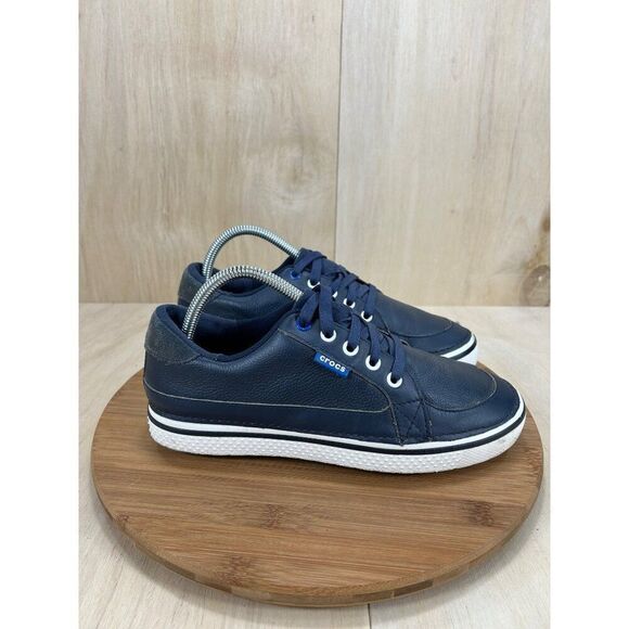 Crocs Bradyn Blue Leather Athletic Golfing Shoes Mens Size 7 - Picture 3 of 8